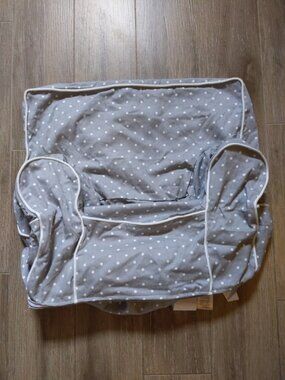 Pottery Barn My First size Anywhere Chair Cover Gray Polka Dot monogram removed